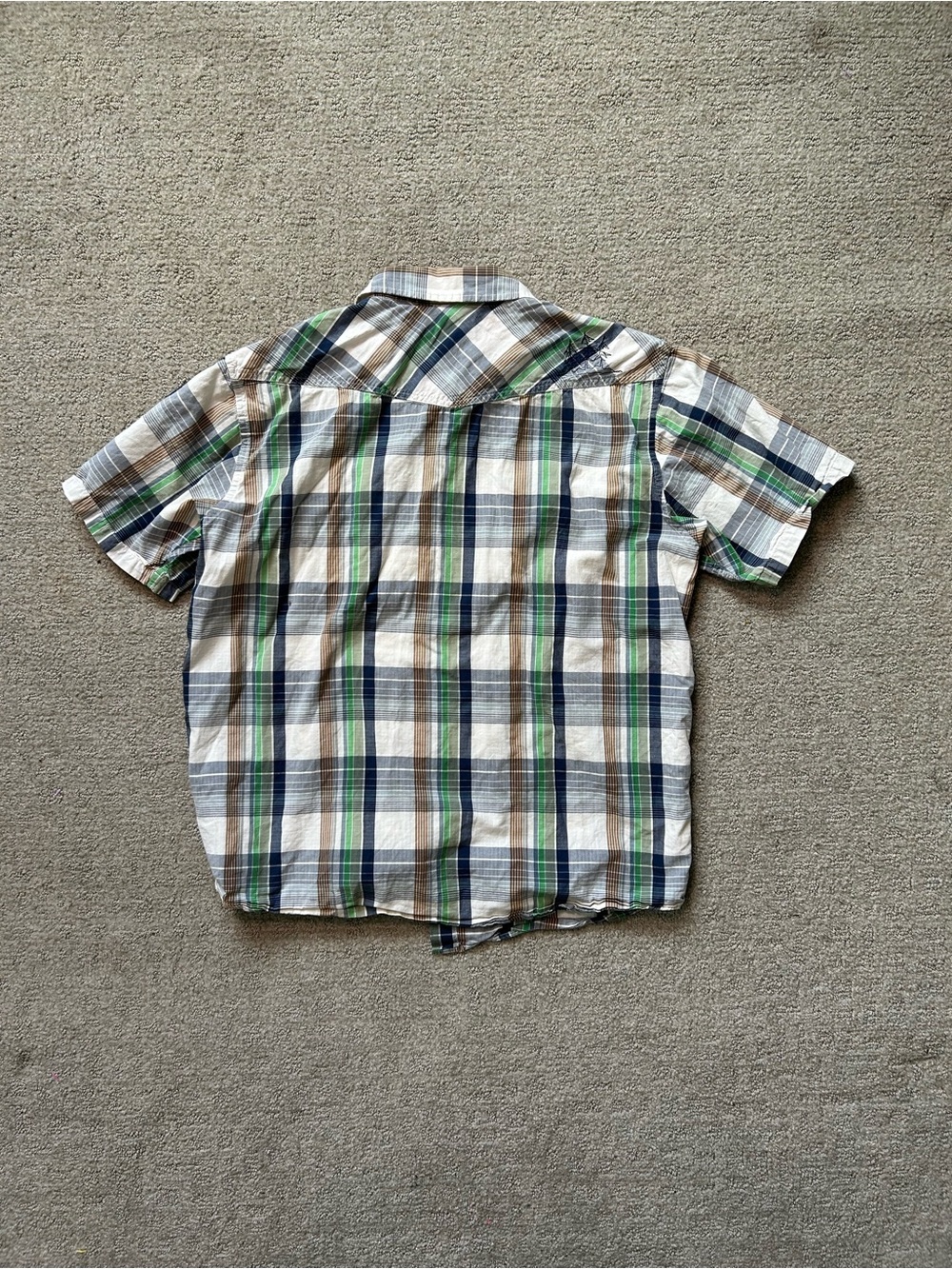 Patagonia Mens Button-Up Shirt Green Plaid Medium Organic Cotton Chest Pocket - Picture 2 of 9